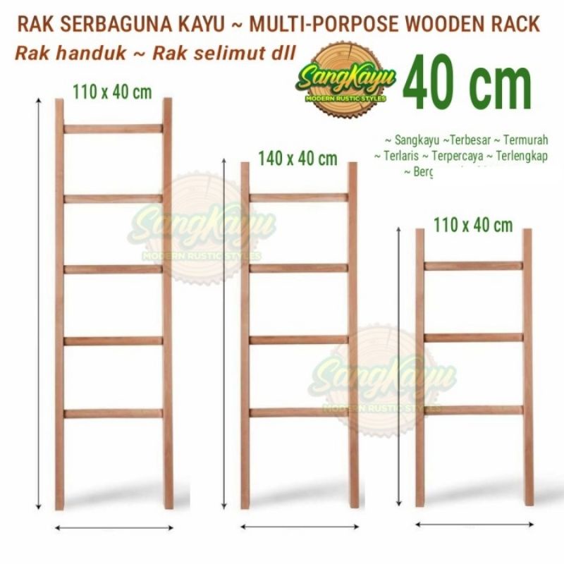 Rak handuk kayu towl holder 40 cm rak selimut towl ladder rak kayu