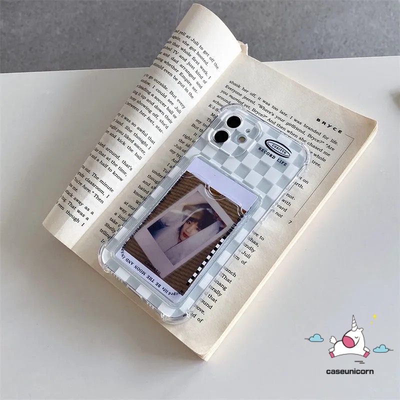 Soft Case Tpu Transparan Motif Kotak-Kotak Untuk iPhone 7 8 14 plus 11 12 13 14 pro Max 6 6s plus XR X XS Max SE