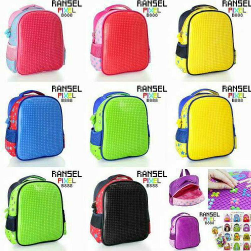 TAS SEKOLAH TK MODEL LEGO / TAS RANSEL SD LEGO FREE PIXEL LEGO