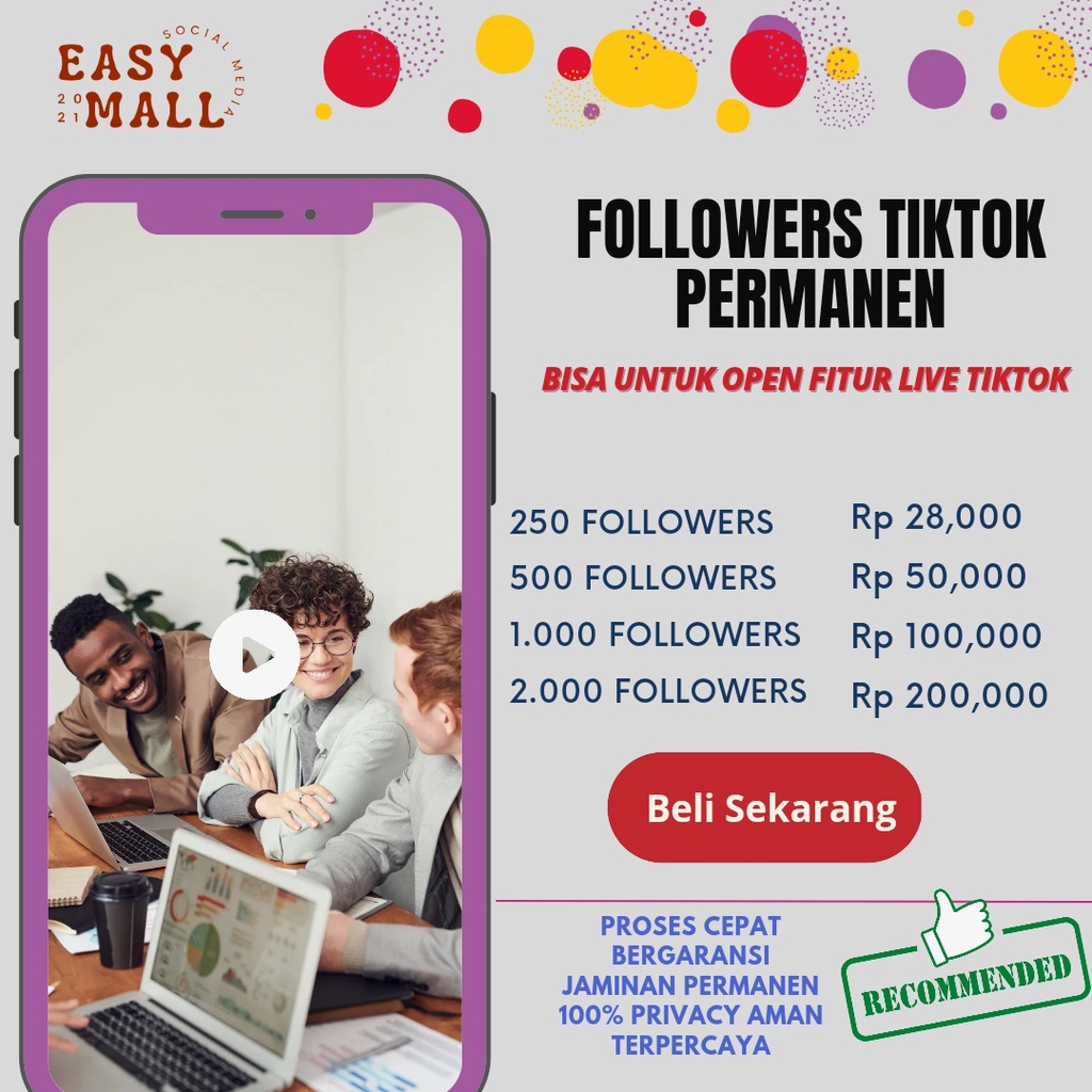 FOLLOWERS TIKTOK JAMINAN PERMANEN (NO DROP) BISA UNTUK OPEN FITUR LIVE