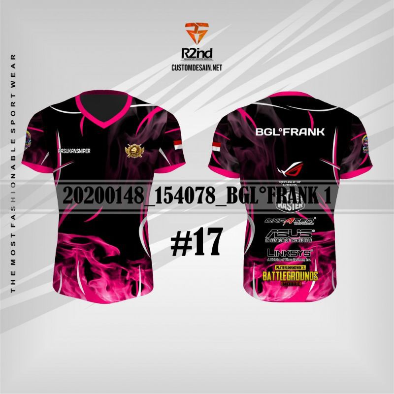 jersey baju kaos gaming free fire printing custom