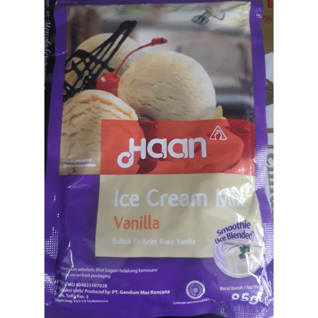 HAAN Ice Cream Mix rasa stroberi,vanila,coklat,cappuccino 90g