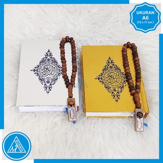 Alquran Mushaf + Tasbih kayu 33 butir  Ukuran A6 Pas di tangan