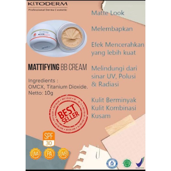 Kitoderm Mattifying BB Cream/ BB Cream kuklit berminyak