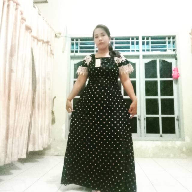 Dress smook folkadot