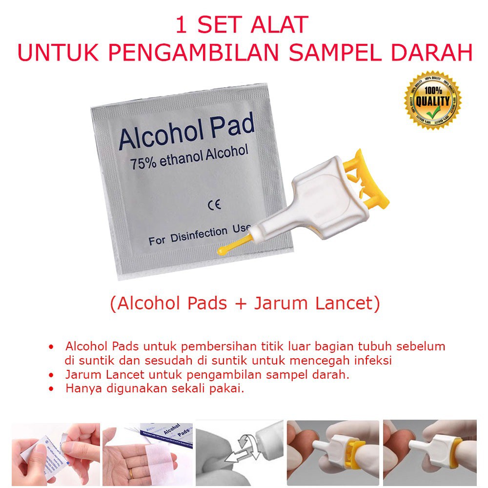 Paket Accu-Chek Safe T Pro Uno Jarum Lancet dan Alkohol Swab -  ACL2