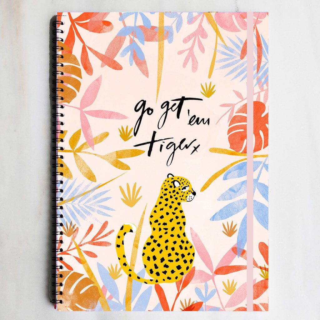 

GO GET EM TIGER Spiral Ruled Grid Dotted Notebook Diary Journal Bujo School Buku Tulis
