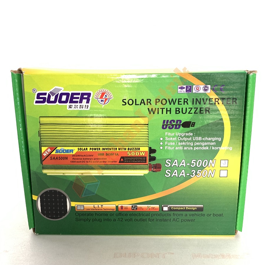 Power Inverter Suoer 500W 500 Watt DC 12V to AC 220V SAA-500