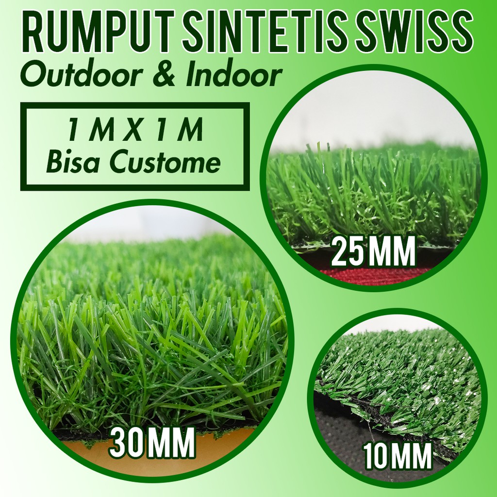 Karpet Rumput Sintetis Dekorasi Lantai Murah Meteran/Bisa Custome Ketebalan Rumput 10mm - 30 mm