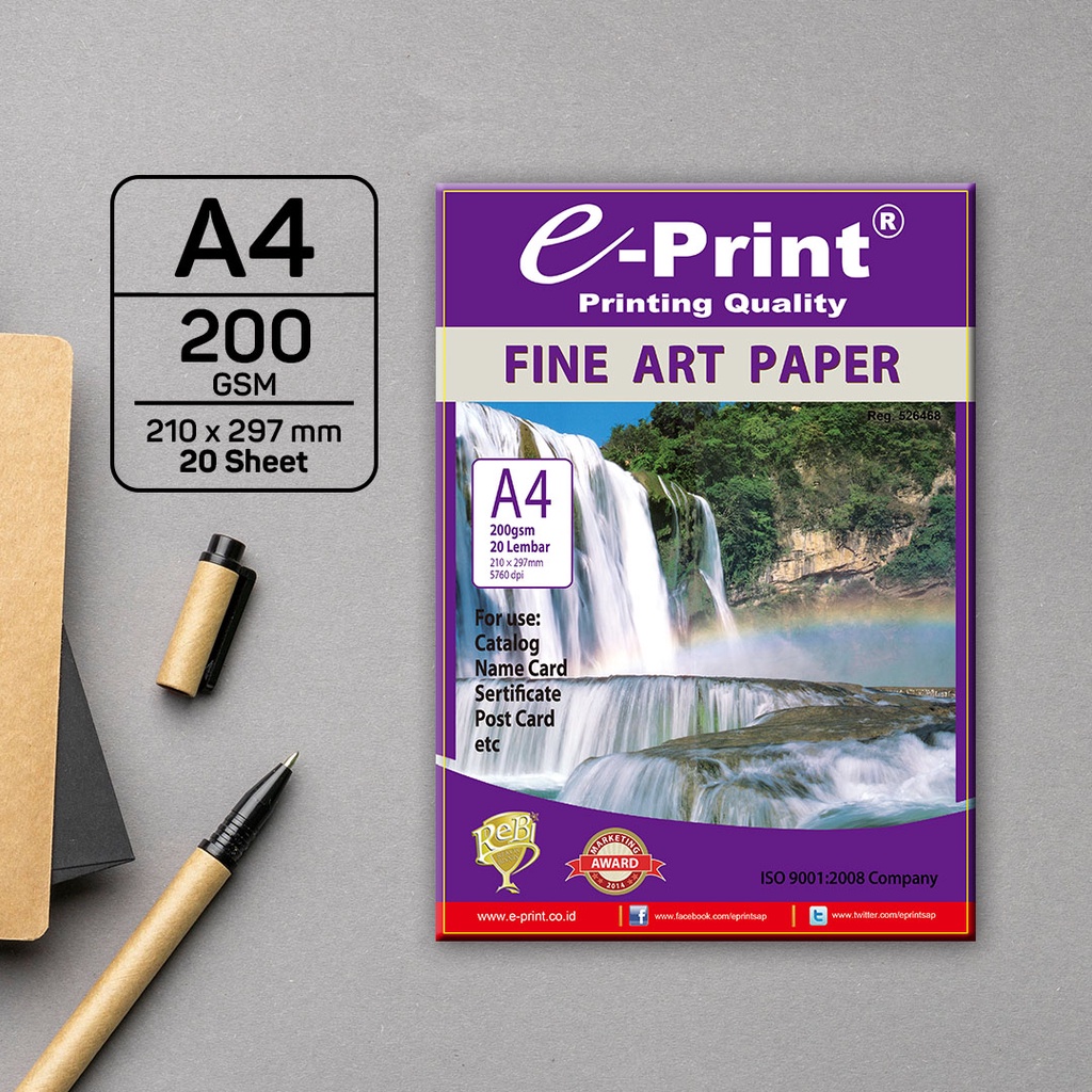 KERTAS FOTO E-PRINT FINE ART PAPER A4 200GSM 20 SHEET