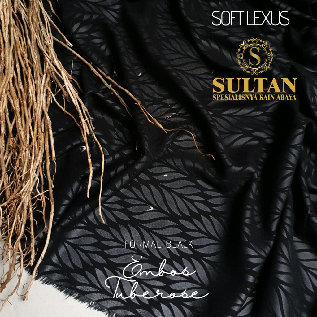 50CM EMBOS TUBEROSE SOFT LEXUS FORMAL BLACK KAIN SULTAN