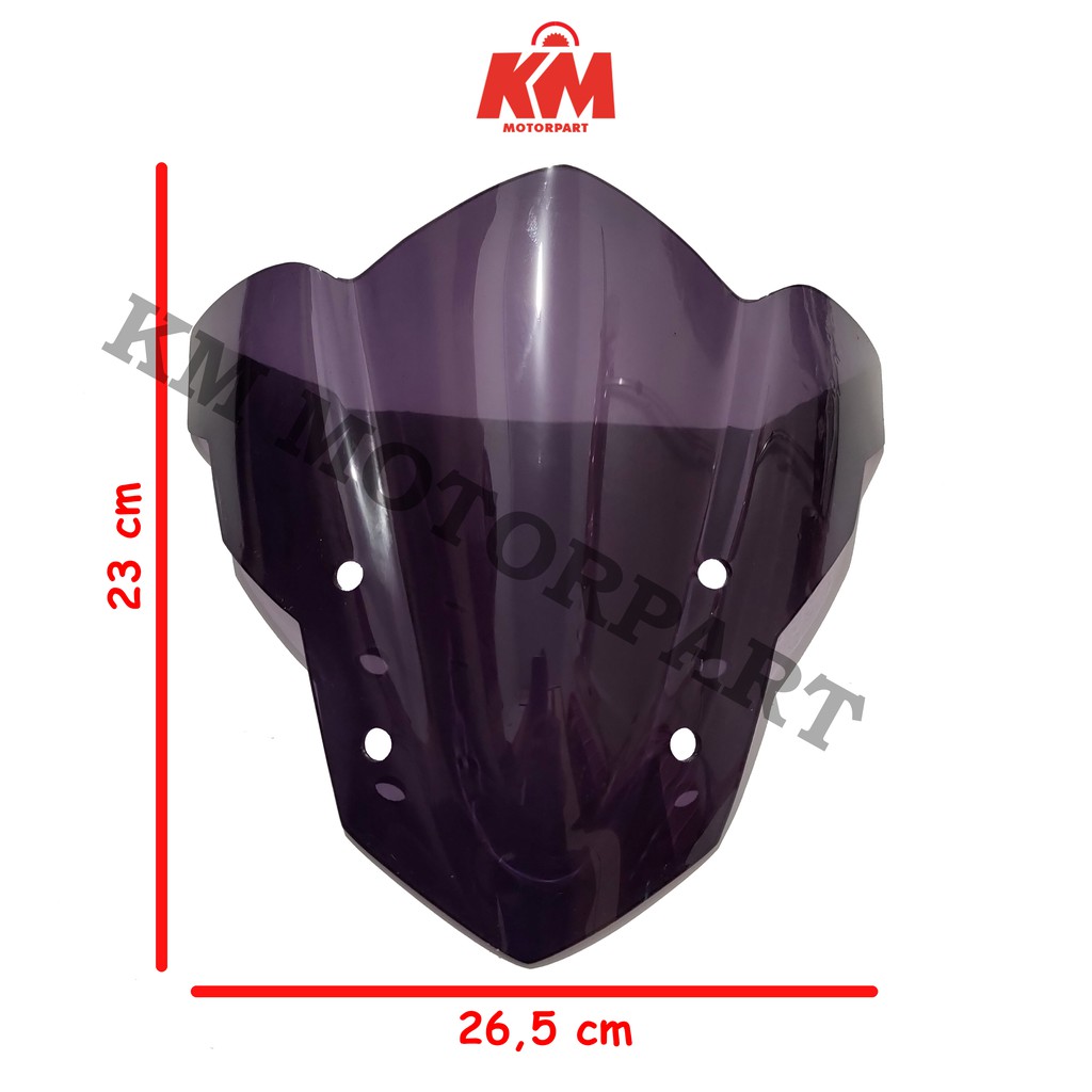 Visor Windshield Vixion Advance new NVA Variasi Hitam dan Bening Tebal 3 mm Bahan Kaca Mika Akrilik