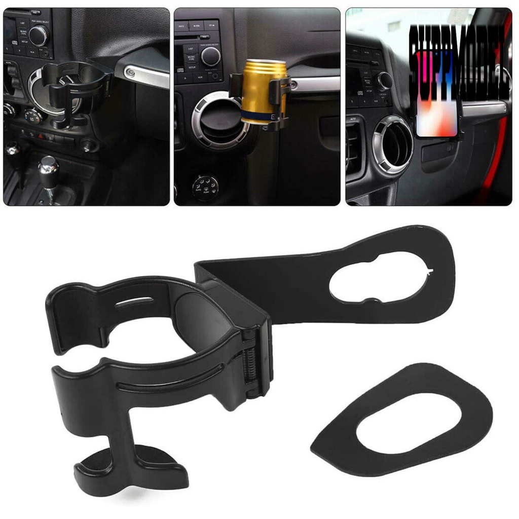 Rak Holder Gelas / Handphone Multifungsi 2 in 1 Warna Hitam Untuk Jeep Wrangler JK 2012-2018