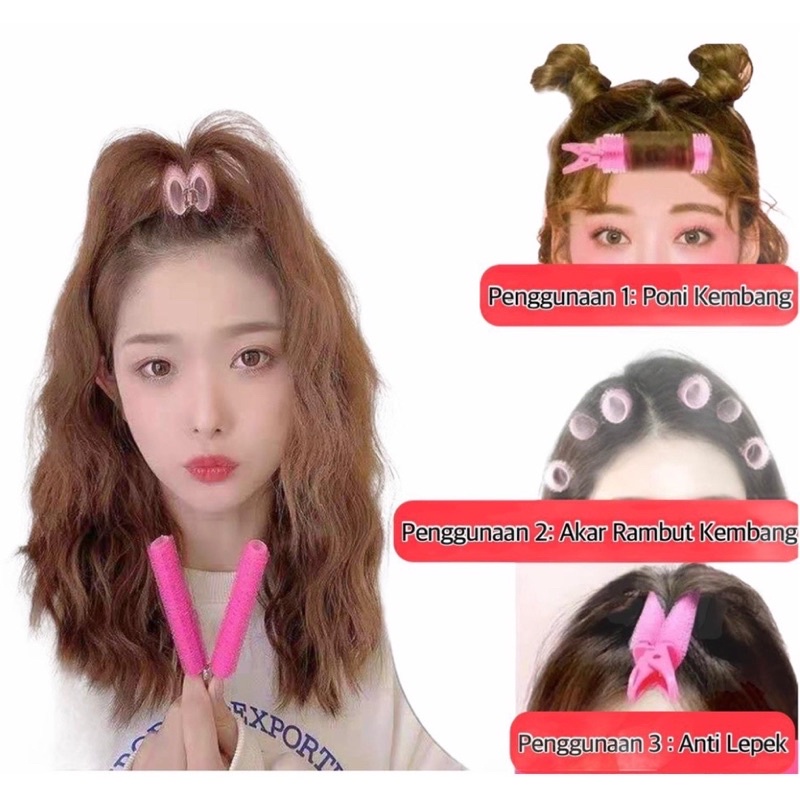 Jepitan Roll Rambut Korea / Roll Rambut jepitan poni / Roll Poni 2in1