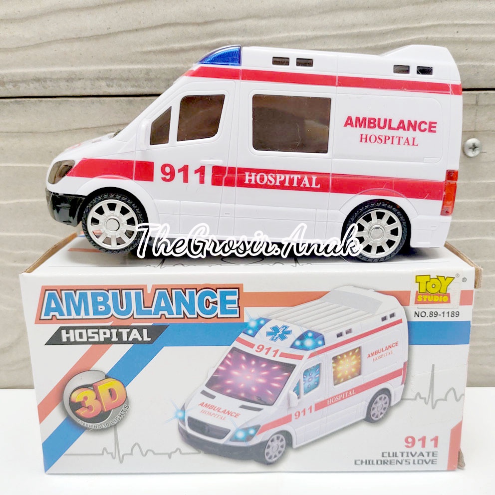 Mobil Ambulance Hospital 3D Lampu Musik