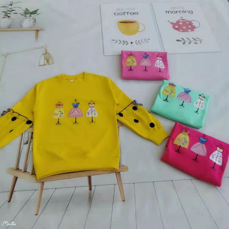 atasan lengan balon anak perempuan cantik ✓