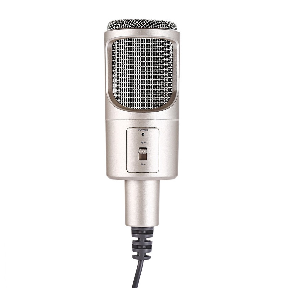 Omnidirectional Condenser Microphone with Stand - Yanmai  - Golden