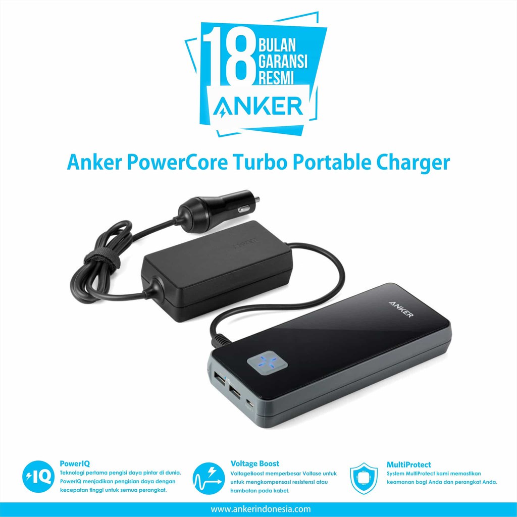 POWERBANK Anker PowerCore 15600 Black - [A1252H11] Portable Power Bank