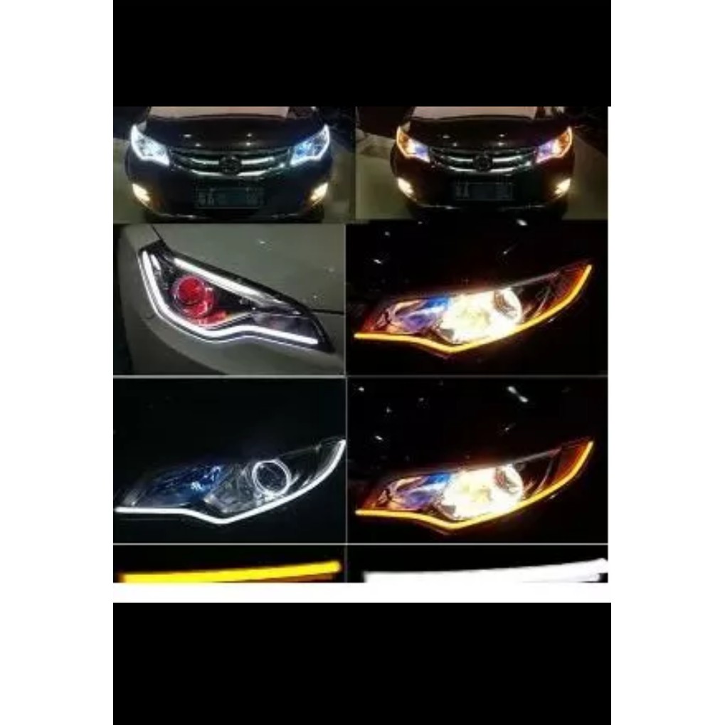 lampu DRL flexible led alis 60cm - 2 warna - lampu alis - DRL alis