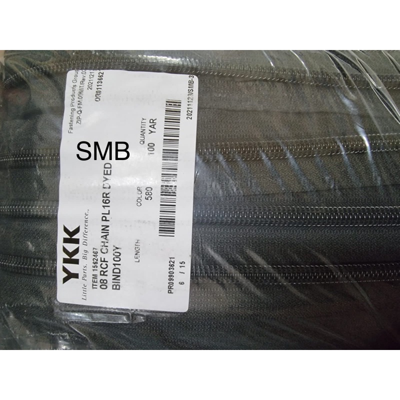 rantai resleting ykk no 8 RCA warna hitam 1 rol = 100 yard / 90 meter