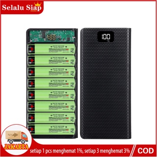 Case Power Bank DIY 8 PCS Slot Baterai 18650 2 Port USB LED Display