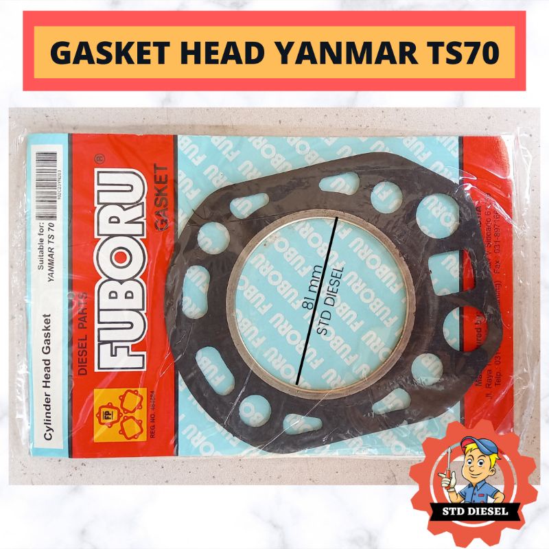 GASKET HEAD YANMAR TS70 PAKING CYLINDER HEAD KOP TS 70 MERK FUBORU MESIN TRAKTOR MOLEN