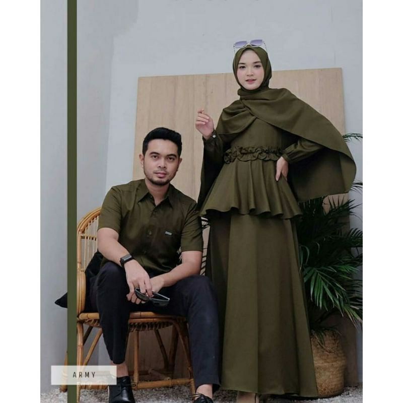 Couple Dalmi Set Pashmina / gamis couple / couple muslim