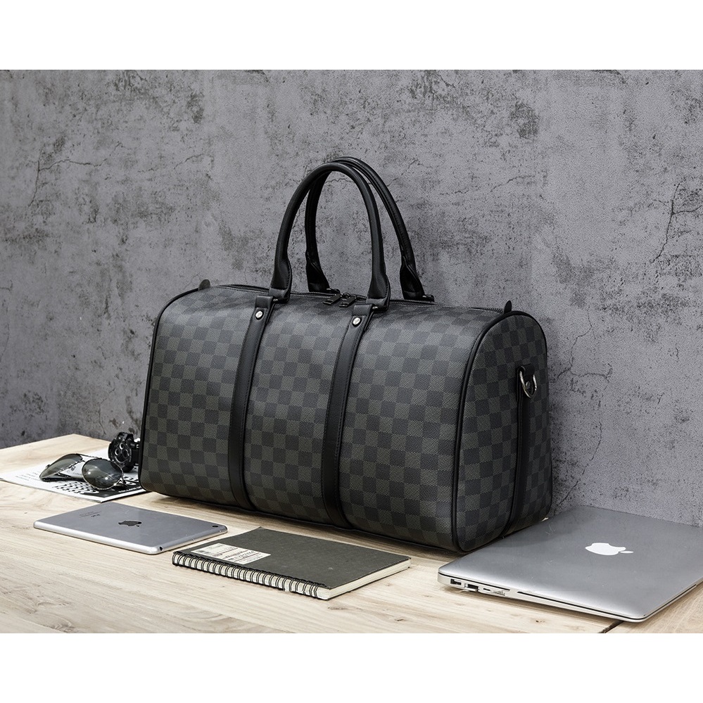 Tas Duffel Messenger Tas selempang pria wanita Tas Travel Messenger / Gym Bag Motif Damier lv