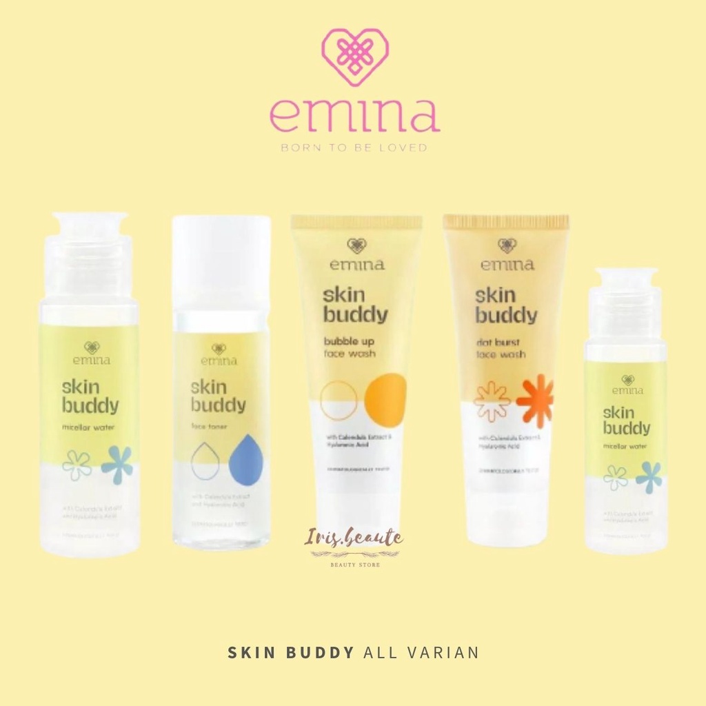 Emina Skin Buddy (Skin Buddy Face Wash, Face Toner, Sun Protection SPF 30 PA+++)