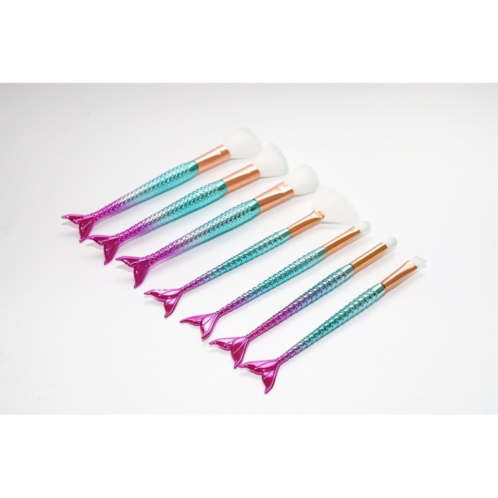 Lovefashion  - Brush Set Mermaid Isi 7/ Kuas Make Up isi 7/ Mermaid Brush