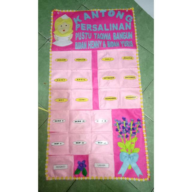 Kantong persalinan , kb, imunisasi, balita, dll dari bahan flanel