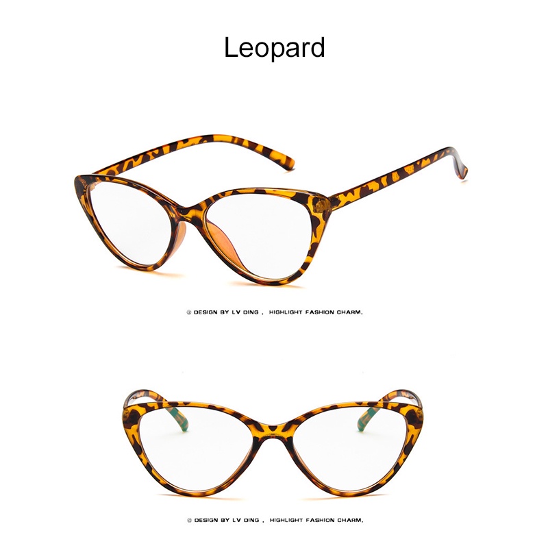 【COD】Leopard Print Cat Eye Kacamata Bingkai Leopard Print Kacamata Wanita Pria Tiger Kacamata Perlindungan Radiasi Korea Fashion Kacamata Bulat Kacamata Mata Kucing Multifungsi Optik Wanita Leopard Print Kacamata Cat-Eye Wanita Photochromic