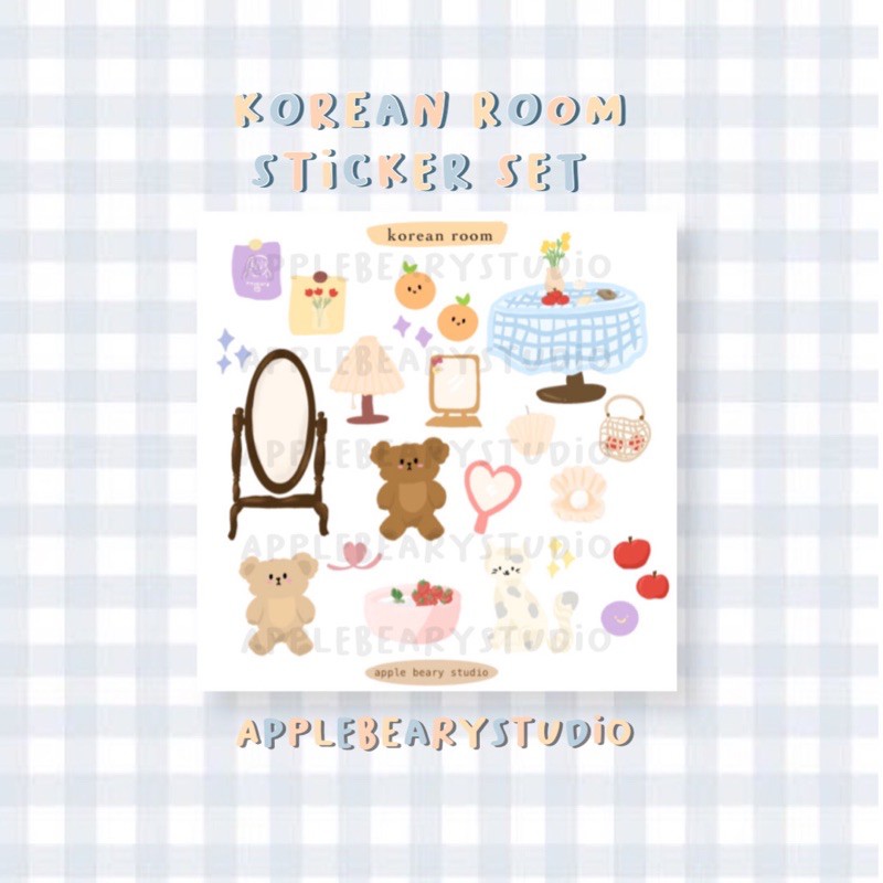 

korean room sticker set - deco sticker - applebeary studio