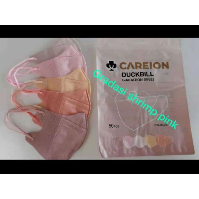 Masker duckbill careion gradasi pink