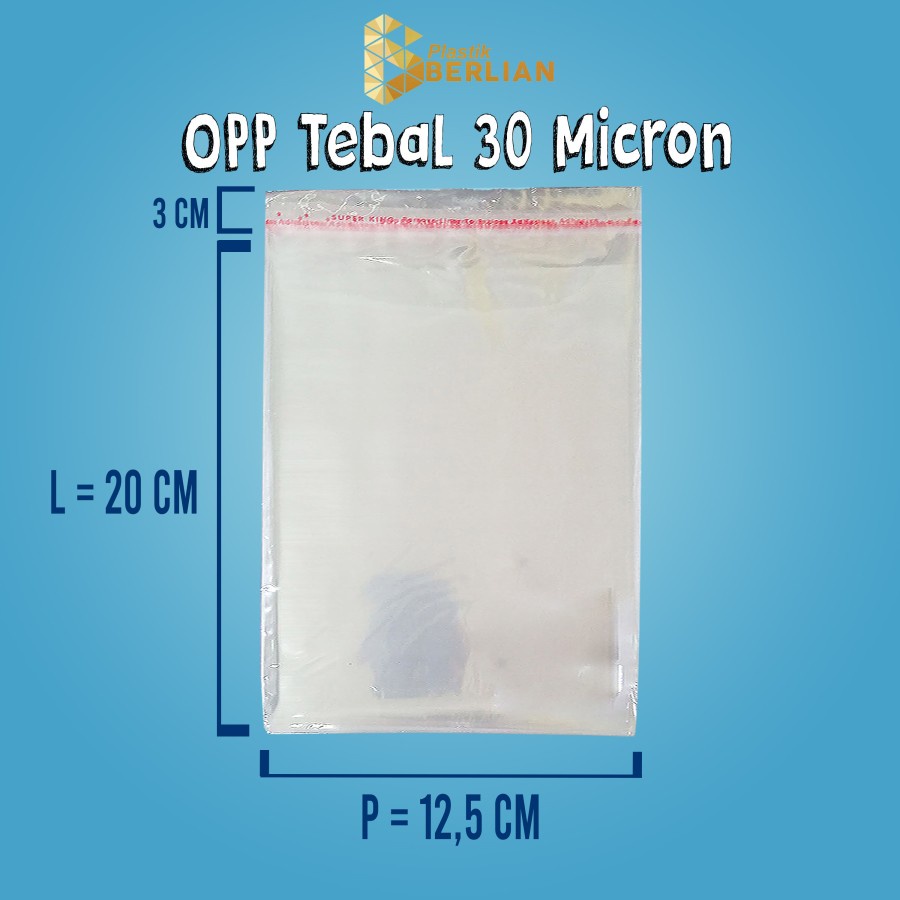 

12,5 x 20 cm Plastik OPP TEBAL 30 MICRON (100 lbr)