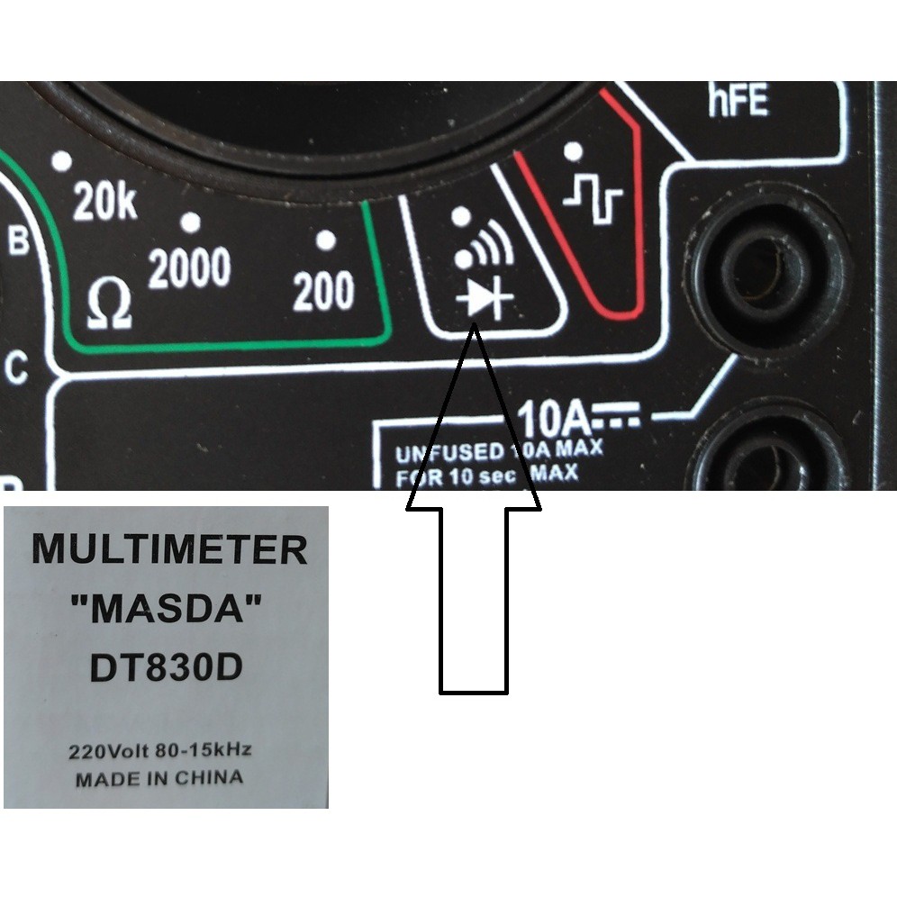 MULTITESTER Buzzer DT830D