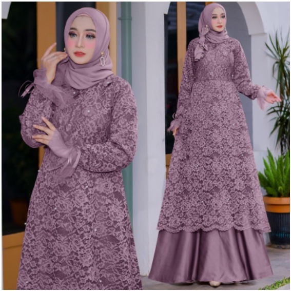 Gamis New Produk Wilona Baju Gamis Full Brukat Gamis Remaja Dewasa Gamis Brukat Premium/Ukuran S-M ,