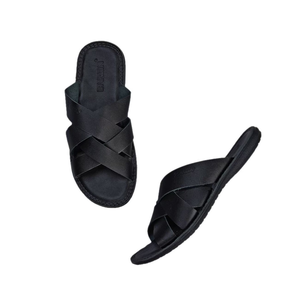 SANDAL SLIDE PRIA DEWASA SANTAI PRIA MINING BARLIN 0605 KULIT ASLI ORIGINAL CASUAL 100% PRIA KERJA KANTOR NYAMAN || SANDAL SLOP PRIA INDIAN TERBARU LEBARAN 2022