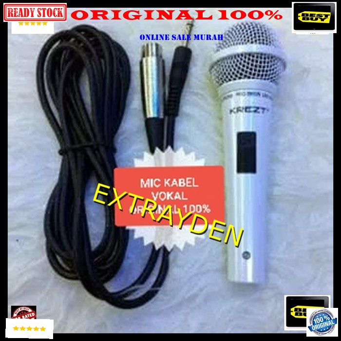 G162 Krezt original 100% mic kabel dynamic mik cable karaoke microphone vocal vokal mikrophone super cardioid sound system audio musik pengeras suara pro profesional panggung dj studio acara pidato G162   ADA SWICTH ON OFF NYA PAKAI MIC INI SUARA BIASA BI