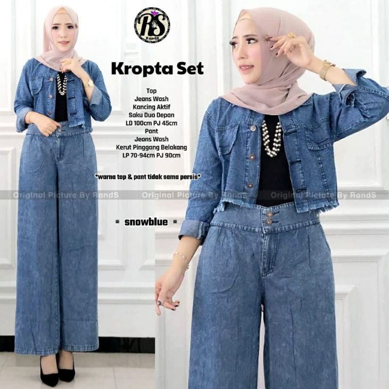 Setelan Jeans Jaket Wanita Pandai Set  jeans levis halus adem Fashion wanita Ld 100 Pj 50 Setara XL