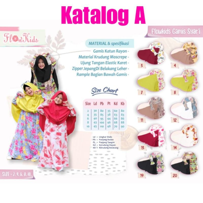 GAMIS SYARI FLOWKIDS 2-10THN /SETELAN SYARI ANAK FLOWKIDS ECER&GROSIR