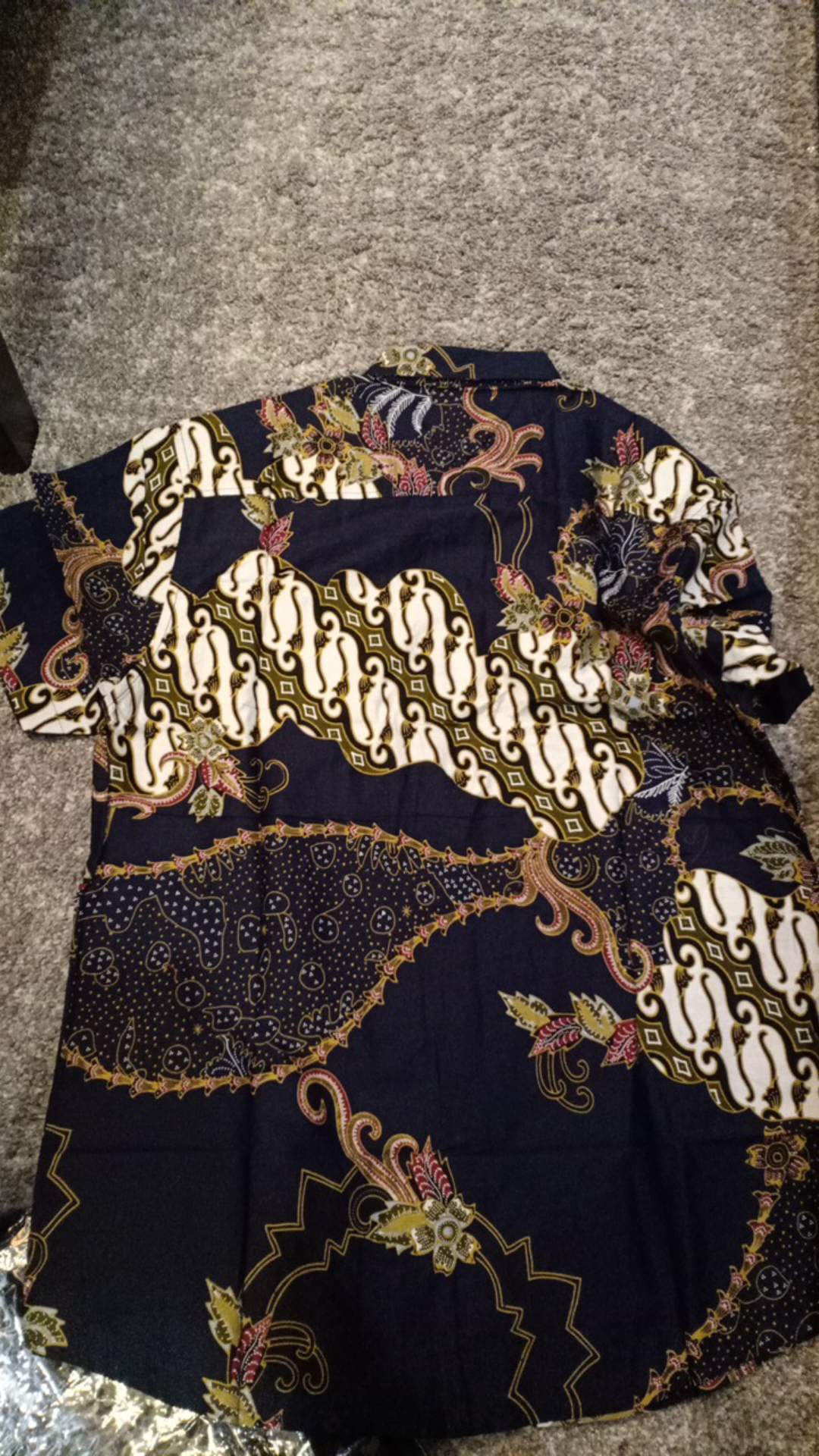 M231 Kemeja Pria Batik Pendek Navy 1748a