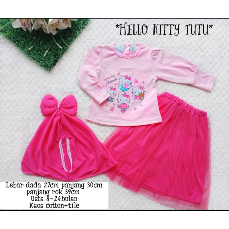 setelan kaos rok tutu panjang anak
