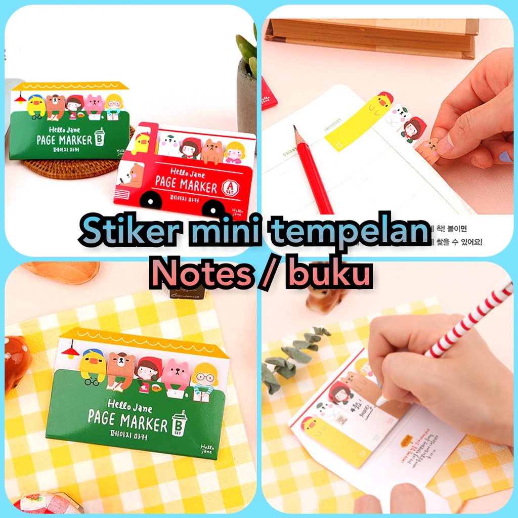 Stiker Sticker Setiker Wallsticker Walsetiker Wallstiker Mini Sticky Notes Note Message Japanese Korean Korea Lucu kartun girl finger Memo Label Mini Cute Pembatas Buku Books Diary Diari Anak Cewek Perempuan Murah Bagus Lucu Mainan Anak Tempelan HP