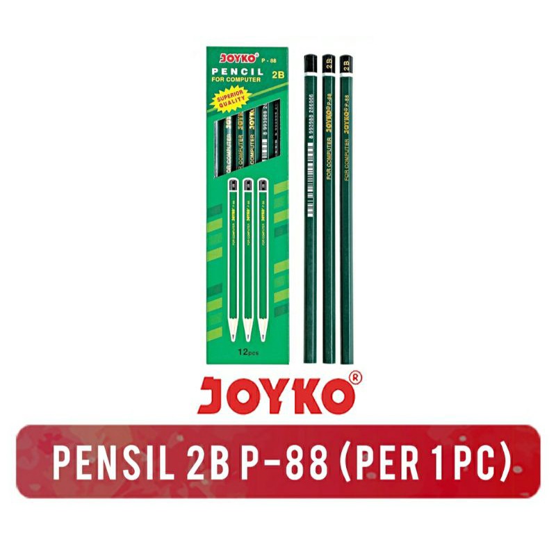 

Pensil Joyko 2B harga per 1 pcs / pencil 2b hijau cap hitam
