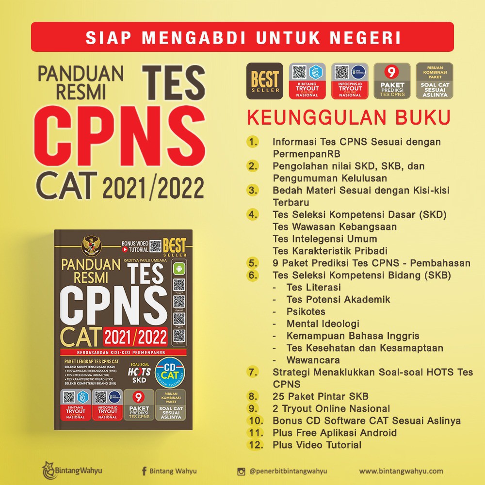 SIAP KIRIM!! PANDUAN RESMI TES CPNS CAT 2021/2022+CD// CPNS 2021 SESUAI PERMENPANRB