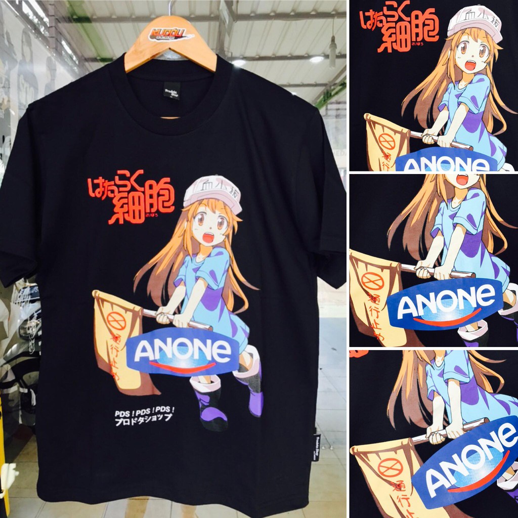 Kaos Anime Platelet Anone Kawaii Black