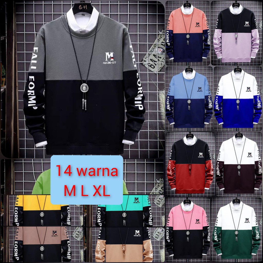 BISA COD / MUKZHOP - BAJU SWEATER FALI / sweaterkeren / terbaru2020 / modelbru / keren / bajulebaran