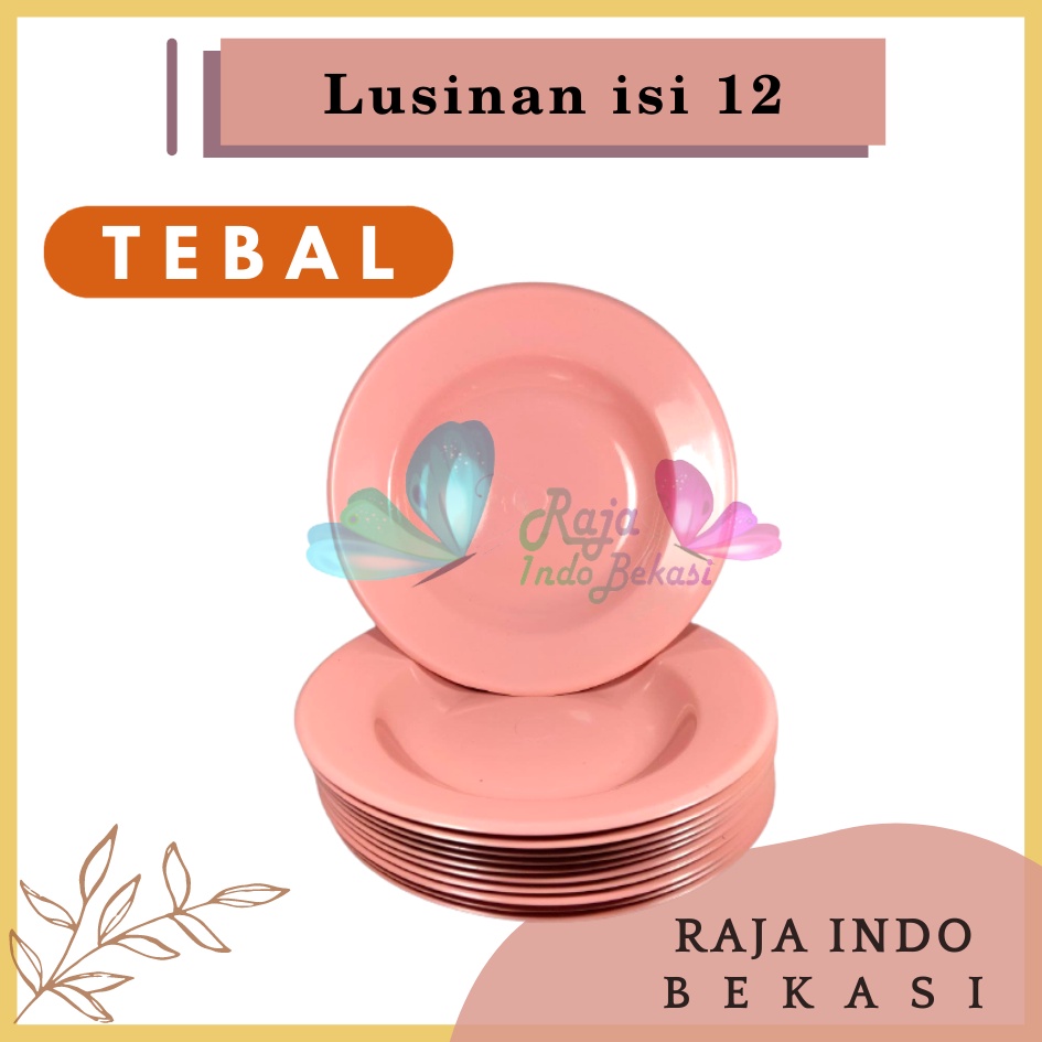 Lusinan Tebal Piring Plastik 8 Inch Warna Putih Pink Biru Pastel - Piring Kecil Besar Set Makan Plastik Acara Pesta Melamin Rotan Murah - Piring Plastik Lusinan Isi 12