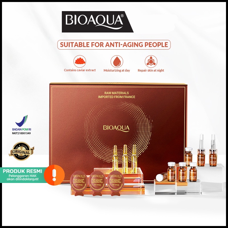 ★ BB ★ BIOAQUA Roe Caviar Polypeptide Moisturizing Essence Set - BIO AQUA【BPOM】